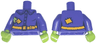 Torso Female Shirt with Buttons, Orange Belt, Buckle, Lime and Orange Patches Pattern (BAM) / Dark Purple Arms / Lime Hands