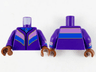 Torso Blue Robe and Medium Lavender Panels Pattern / Dark Purple Arms with Medium Lavender, Blue and Gold Cuffs Pattern / Reddish Brown Hands