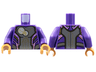 Torso Armor Dark Bluish Gray Center Panel, 2 White Circles, Gold and Lavender Trim Pattern / Dark Purple Arms / Medium Nougat Hands