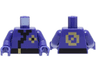 Torso Pixelated Ninja Tunic with Black Hems and Sash, Gold Buckle and Symbols Pattern / Dark Purple Arms / Dark Purple Hands