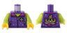 Torso Vest with 2 Zipper Pockets, Stars, Space Ride Emblem, Spaceship, Alien, Magenta Collar Pattern / Lime Arms / Yellow Hands