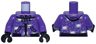 Torso Hoodie with Pockets, Zipper, Black Waistband, Metallic Light Blue Sparkles, Metallic Pink Dots, and White Rotating Circles Pattern / Dark Purple Arms / Black Hands