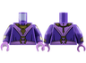 Torso Robe, Medium Lavender V Panel, Sash, Gold Bib Necklace and Clasp Ring Pattern / Dark Purple Arms with Armor and Bracelets Pattern / Medium Lavender Hands