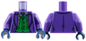 Torso Suit Jacket Open over Sand Blue Shirt and Green Tie and Vest with Dark Green Buttons and Pockets Pattern / Dark Purple Arms / Dark Blue Hands