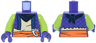 Torso Vest Tattered, Dark Blue Trim, Black Bandana over Tan Shirt, Orange Wrap Belt, Silver Letter G Buckle Pattern / Lime Arms / Dark Purple Hands