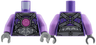 Torso Female Armor, Dark Silver Plates, Silver Trim, Magenta Hourglass Pattern / Medium Lavender Arms / Dark Bluish Gray Hands