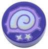 Tile, Round 1 x 1 with Medium Lavender and White Ammonite and Stars Pattern (Animal Crossing Fossil)