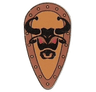 Minifigure, Shield Oval with Bull Head Black on Yellow Pattern