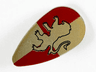Minifigure, Shield Oval with HP Gryffindor Lion on Gold and Dark Red Quarters Pattern