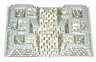 Baseplate, Raised 32 x 48 x 6 with 4 Corner Pits with Tan and Gray Rock Pattern