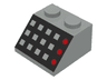 Slope 45 2 x 2 with 12 Buttons and 3 Red Lamps on Black Background Pattern