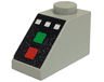 Slope 45 2 x 1 with 3 White Buttons and Red and Green Lamps on Black Background Pattern