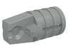 Hinge Cylinder 1 x 2 Locking with 1 Finger and Axle Hole on Ends with Slots