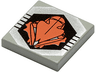 Tile 2 x 2 with Black and Orange UFO Logo Pattern