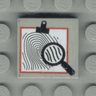 Tile 2 x 2 with Magnifying Glass and Fingerprint Pattern