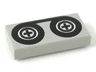 Tile 1 x 2 with Black Tape Reels Pattern