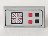 Tile 1 x 2 with Red and Black Buttons Computer Pattern