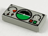 Tile 1 x 2 with Black and Green Artificial Horizon, Gauges, and Buttons Pattern