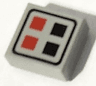 Tile 1 x 1 with Red and Black Buttons Pattern