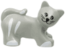Duplo Cat with Round Eyes, Whiskers, White Stripes and Paws Pattern