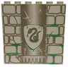 Brick 1 x 6 x 5 with Dark Gray Stone Wall and Slytherin Snake on Shield, Green Moss Pattern