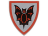 Minifigure, Shield Triangular Short with Black Bat on Silver Background Pattern