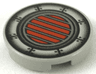 Tile, Round 2 x 2 with Yellow and Black Vent Lines in Red Circle and Plates with Rivets Pattern (SW Podracer)