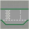 Baseplate, Road 32 x 32 3 Lane with Race Track with Green Lines and White Checkered Pattern