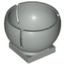 Cylinder Hemisphere 3 x 3 Ball Turret Socket with 2 x 2 Base