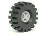 Wheel 8mm D. x 6mm with Black Tire 21mm D. x 9mm Offset Tread Medium (4624 / 4084)