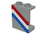 Panel 1 x 2 x 2 - Hollow Studs with Angled Red, White and Blue Stripes Pattern Left