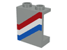 Panel 1 x 2 x 2 - Hollow Studs with Angled Red, White and Blue Stripes Pattern Right