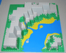 Baseplate, Raised 32 x 32 Canyon with Blue River, Green Plants, and Yellow Sand Banks Pattern