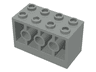 Brick, Modified 2 x 4 x 2 with Holes on Sides