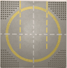 Baseplate, Road 32 x 32 9-Stud Landing Pad with Yellow Circle, 1-way Lines Pattern