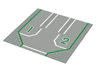 Baseplate, Road 32 x 32 with 3 Driveways, Open Outer Lanes with 1,2 Pattern (6382-1983)