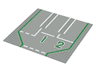 Baseplate, Road 32 x 32 with 3 Driveways, '1' center, '2' right Pattern