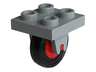 Plate, Modified 2 x 2 with Wheel Holder Bottom with Red Wheel with Black Tire 14mm D. x 4mm Smooth Small Single (8 / 3464c01)