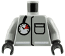 Torso Fire Uniform Jacket with Pocket and White Stripe, Air Gauge Pattern / Light Gray Arms / Black Hands
