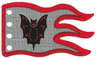 Cloth Flag 8 x 5 Wave with Red Border and Fright Knights Bat Emblem Pattern