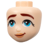 Mini Doll, Head Friends with Thick Dark Red Eyebrows, Medium Azure Eyes, Nougat Lips, and Smirk Pattern