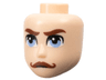 Mini Doll, Head Friends Male Large with Reddish Brown Eyebrows and Moustache, and Bright Light Blue Eyes Pattern