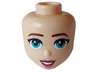 Mini Doll, Head Friends with Reddish Brown Eyebrows, Medium Azure Eyes, Dark Pink Lips with Reddish Brown Lines, Open Mouth Smile with Teeth Pattern