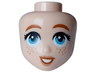 Mini Doll, Head Friends with Dark Orange Eyebrows, Dark Azure Eyes, Nougat Freckles and Lips, and Open Mouth Smile with White Teeth Pattern