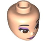 Mini Doll, Head Friends with Black Eyebrows, Reddish Brown Eyes, Medium Lavender Eye Shadow and Lips Pattern