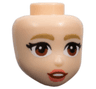 Mini Doll, Head Friends with Dark Tan Eyebrows, Black Eyelashes, Reddish Brown Eyes, Coral Lips, Open Mouth Smile with White Teeth Pattern
