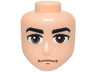 Mini Doll, Head Friends Male Large with Black Eyebrows, Reddish Brown and Dark Bluish Gray Eyes, Reddish Brown Chin Dimple and Mouth, Slight Frown Pattern