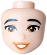 Mini Doll, Head Friends with Black Eyebrows, Medium Nougat Eyes, Nougat Lips, Dark Orange Open Mouth Smile Pattern