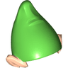 Minifigure, Headgear Hat, Elf / Dwarf with Pointed Ears with Bright Green Top Pattern