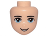 Mini Doll, Head Friends with Black Thin Eyebrows, Bright Light Blue Eyes, and Open Mouth Smile with Teeth Pattern